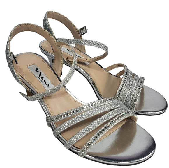 Nina Nelena Evening Sandals Silver 6 - Picture 6 of 8